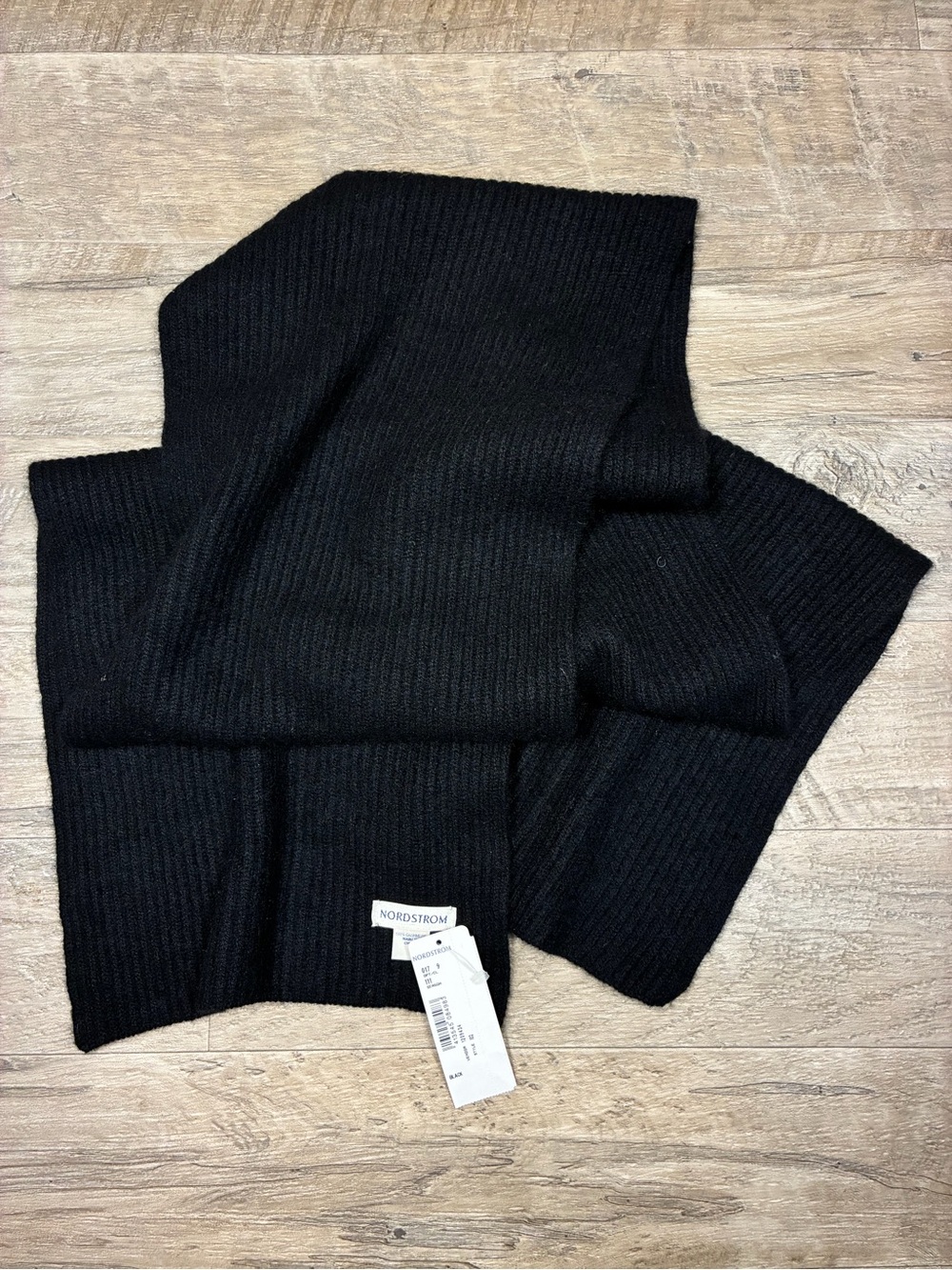 Nordstrom 100% Cashmere Ribbed Scarf 10”x65”